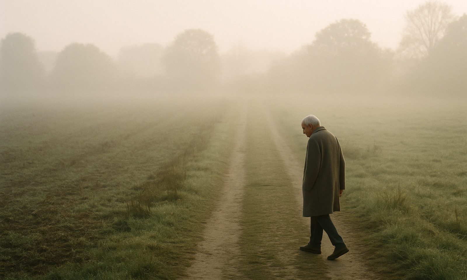 A person sitting quietly in early morning light